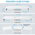 thumbnail image 4 of Dual Monitor Stand Riser with Drawer - Length and Angle Adjustable Double Monitor Riser Corner Desk Shelf Organizer Long Monitor Riser for 2 Monitors/Laptop/PC/Screen/TV (White, 72-94L cm), 4 of 6