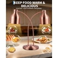 thumbnail image 3 of Food Heat Lamp, 2-Head Commercial Food Warmer with Rapid-Heating Bulbs & Spare Bulb Included, Stainless Steel Adjustable Electric Food Warming Lamp for Buffet Party Restaurant Catering, 3 of 8