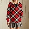 thumbnail image 2 of Ruimatai Women's Oversized Plaid Hooded Zip Up Jacket With Drawstring Pockets Soft Lined Streetwear Style Casual Long Sleeve, 2 of 7