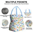 thumbnail image 3 of White Cartoon Colorful Dinosaurs Pattern Drawstring Lunch Bag Women - Drawstring Lunch Bag Insulated for Work Office - Stain-Resistant Large Lunchbags for Women with Multi-Pockets, 3 of 6