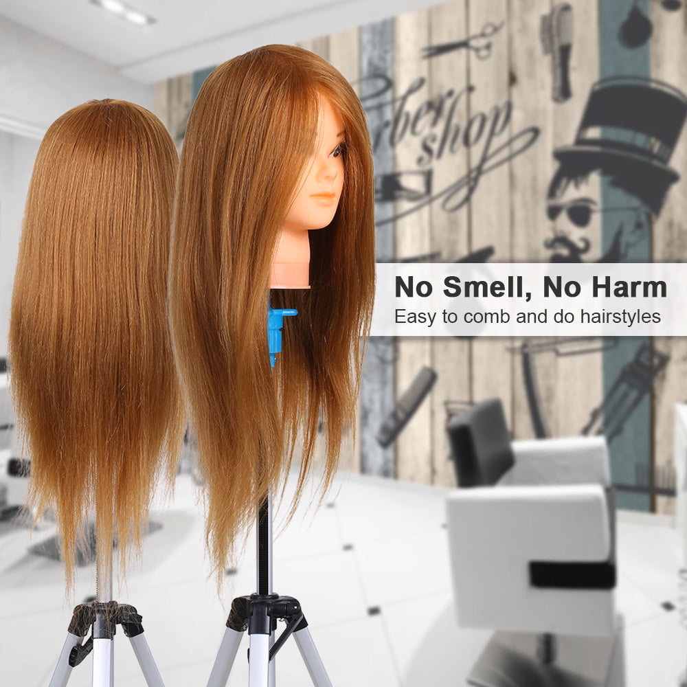 model head,Head Head Hair Doll Head Dummy Head Real Hair Doll Blonde Manikin Head Dummy Eryue Blonde