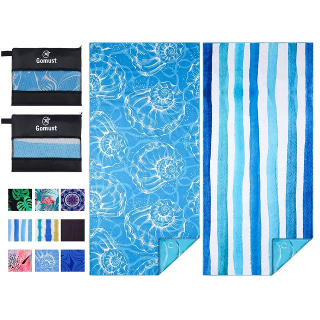 Paquete de 2 toallas de playa Gomust extra grandes de 180 x 81 cm sin arena