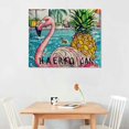 thumbnail image 2 of Orinice Flamingo Pineapple Pool Party Fine Art Aesthetic Poster & Print Wall Painting for Home Decor 20x16in, 2 of 6