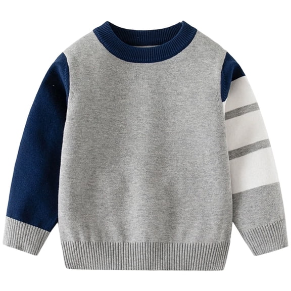 JIAYUE Boys Shirts Lightweight Knit Sweater Soft Crewneck Pullover Color Sleeve Casual For Toddlers And Kids Comfortable Everyday Wear Versatile Children Tops