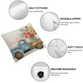 thumbnail image 4 of Acheng Blue Truck Hydrangea Spring Throw Pillow Covers Pink Floral Outdoor Spring Summer Decor Farmhouse Lumbar Decorative Throw Pillows Cases Decorations for Couch Sofa Porch,Set of 2 White, 4 of 6