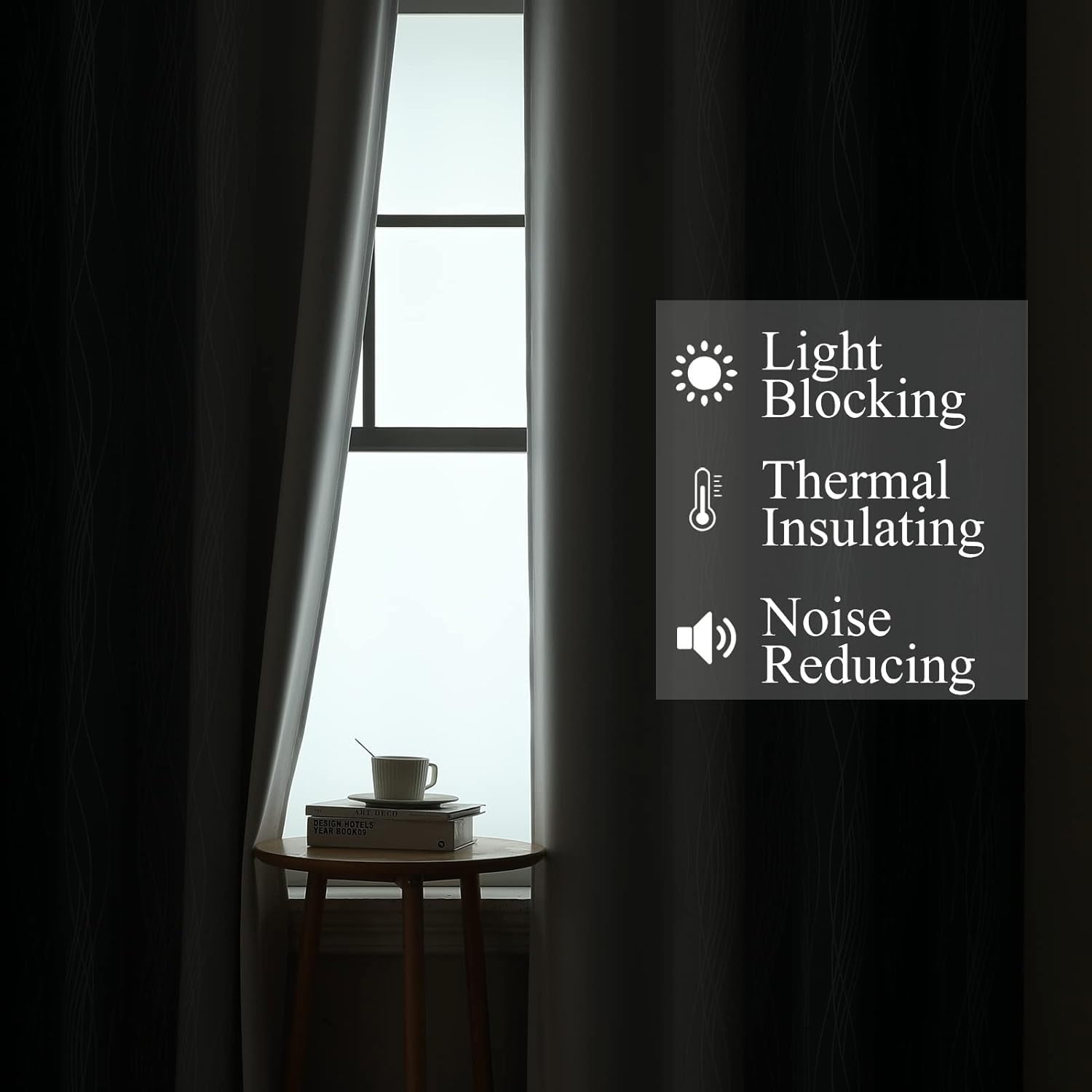 Yellow Bedroom Blackout Curtains, Yellow Cafe Curtains Gray Window Curtain Mustard Yellow Blackout Polyester Grommet Window Treatment Drapes for Living Room 42"W x 84"L (Pack of 2)