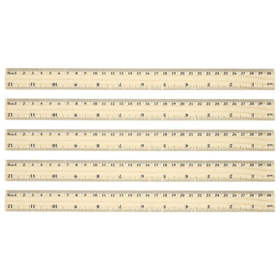 Uxcell 12 Inch Wooden Rulers, 12Pcs Drafting Ruler Measuring Drafting Tools with Centimeters and Inches for Office Home Teacher Drawing Supplies, Wood