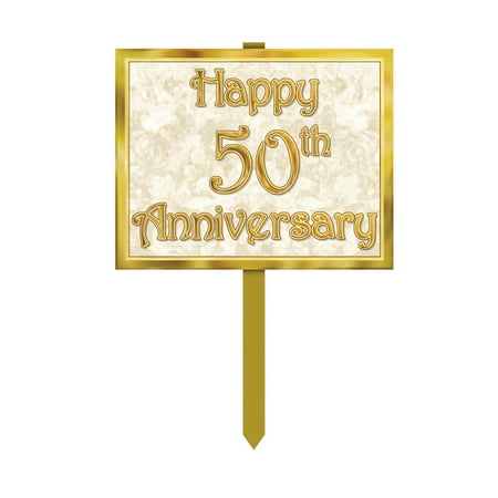 50th Anniversary Yard Sign 12 x 15 - 3 Pack