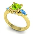 thumbnail image 2 of Diamond-Capitals 2.50 Carat Elegant Round Cut Peridot & Blue Topaz Gemstone Three Stone Ring for Engagement 18K Yellow Gold Size 10, 2 of 8