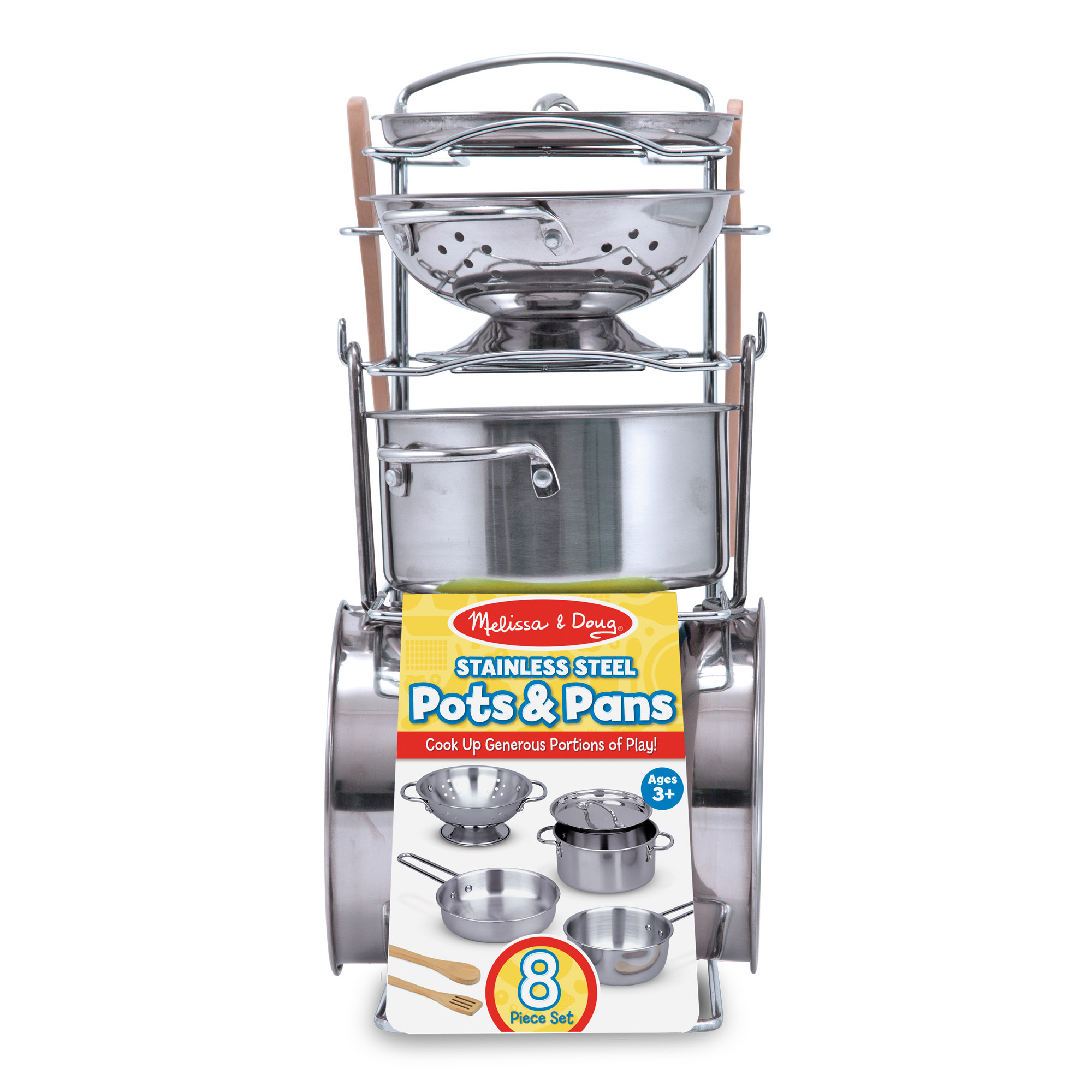 Melissa & Doug Stainless Steel Pots and Pans Kitchen Set photo 3