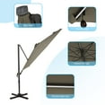 thumbnail image 4 of FLAME&SHADE 10ft LED Outdoor Round Patio Cantilever Umbrella for Beach Garden Patio and Lawn,Taupe, 4 of 7