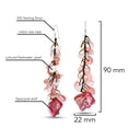 thumbnail image 3 of Red Cluster Shell and Glass Drop Sterling Silver Earrings, 3 of 6
