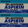 Major Tri-Buffered Aspirin 325mg 100 Tablets 2 Pk | Pain Reliever and Fever Reducer Adults | Adult Low Dose Aspirin | Extra Strength Emergency Aspirin Heart Attack