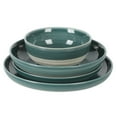 thumbnail image 6 of Gibson Elite Clarina 16 Piece Double Bowl Stoneware Reactive Glaze Round Plates and Bowls Dinnerware Set - Teal, 6 of 6