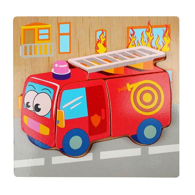 Rompecabezas de madera 3D Montessori para niños juguetes educativos de aprendizaje juegos para bebés rompecabezas para niños de 1 2 y 3 años
