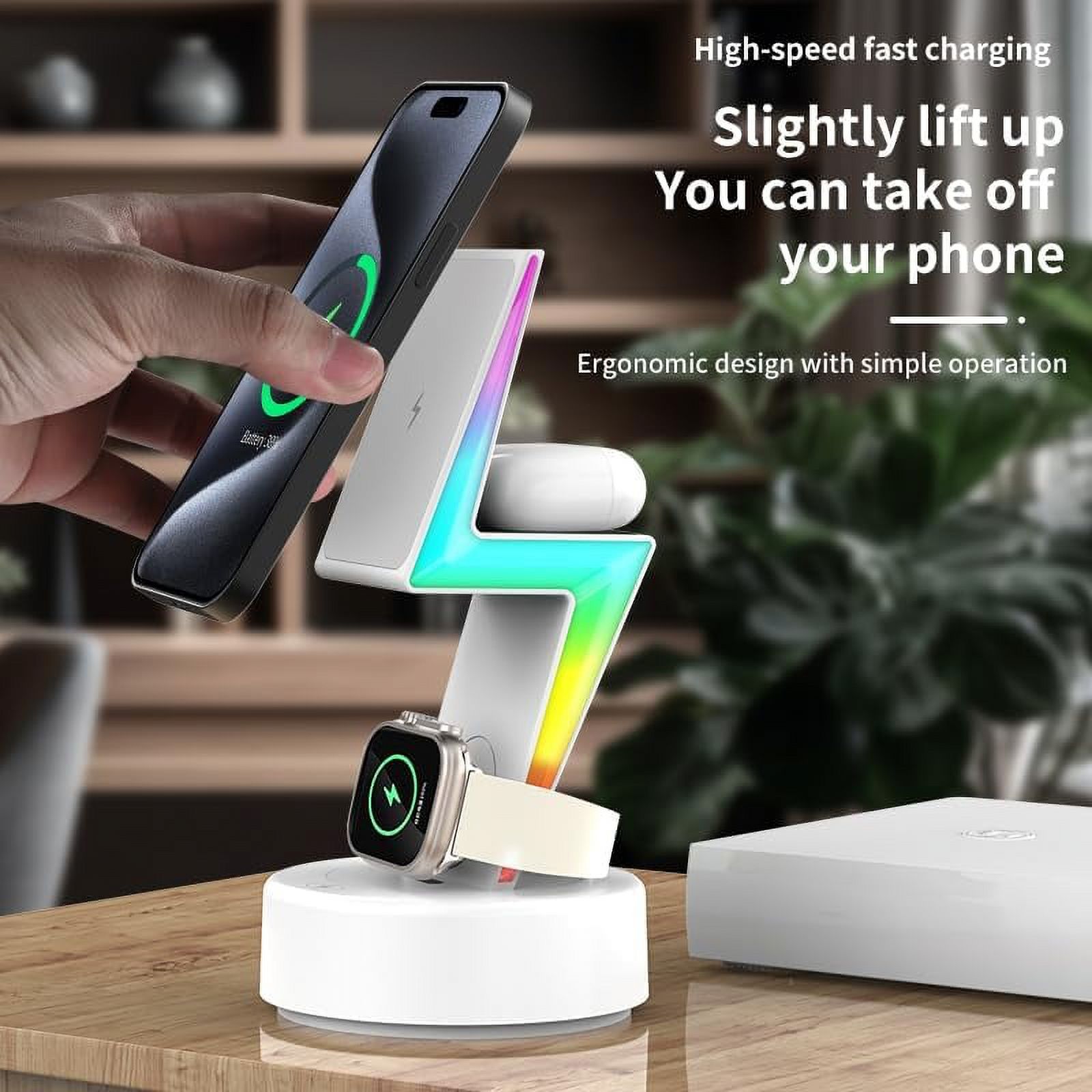 15W wireless magnetic fast charging dock for iPhone 15 14 13 12 11 X Pro Max Apple Watch Series 9 8 Ultra 7 6 SE 5 4 3 QI AirPods3/2/1/Pro