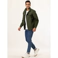 thumbnail image 4 of Chaqueta cortavientos para hombre con cuello levantado y cremallera, bolsillos múltiples, chaquetas cargo Verde oliva L, 4 of 6