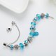 thumbnail image 2 of Pulsera con dijes para mujer, colgante de flor, cadena de hueso de serpiente con cuentas de cristal de mariposa azul, se adapta a la mayoría de las muñecas, el mejor regalo de vacaciones para mujeres Feliz Sencillez, 2 of 5