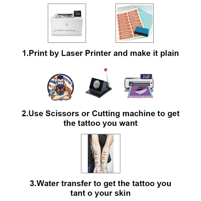 DIY Temporary Tattoo Paper. Inkjet or Laser Printer. Print Your