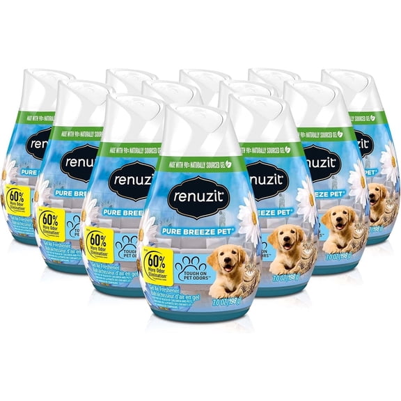 Renuzit Adjustable Air Freshener, Pure Breeze Pet, 7oz/12pack