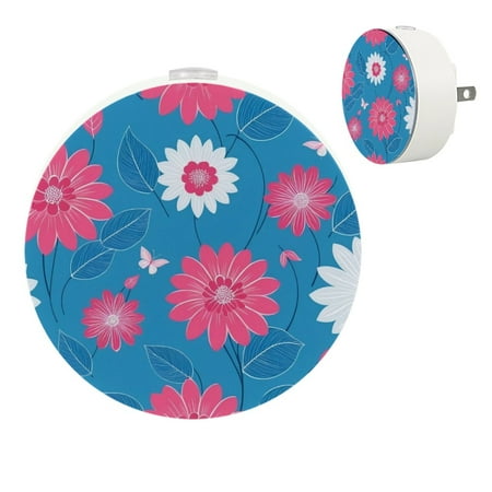 

YZUOUZY Night Light LED Lamp Bedside Lamps Set of 2 Peony Floral Pastel Flowers