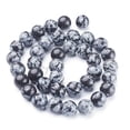 thumbnail image 3 of 5pcs Natural Snowflake Obsidian Beads Strands Round 10mm Hole: 1mm about 36~38pcs/strand 15 inch, 3 of 3