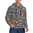thumbnail image 2 of Wukai Wildflowers Print Men Hoodies Fleece Sweatshirts Long Sleeve Sweaters Pullover Fall Outfits Winter Clothes-Large, 2 of 7