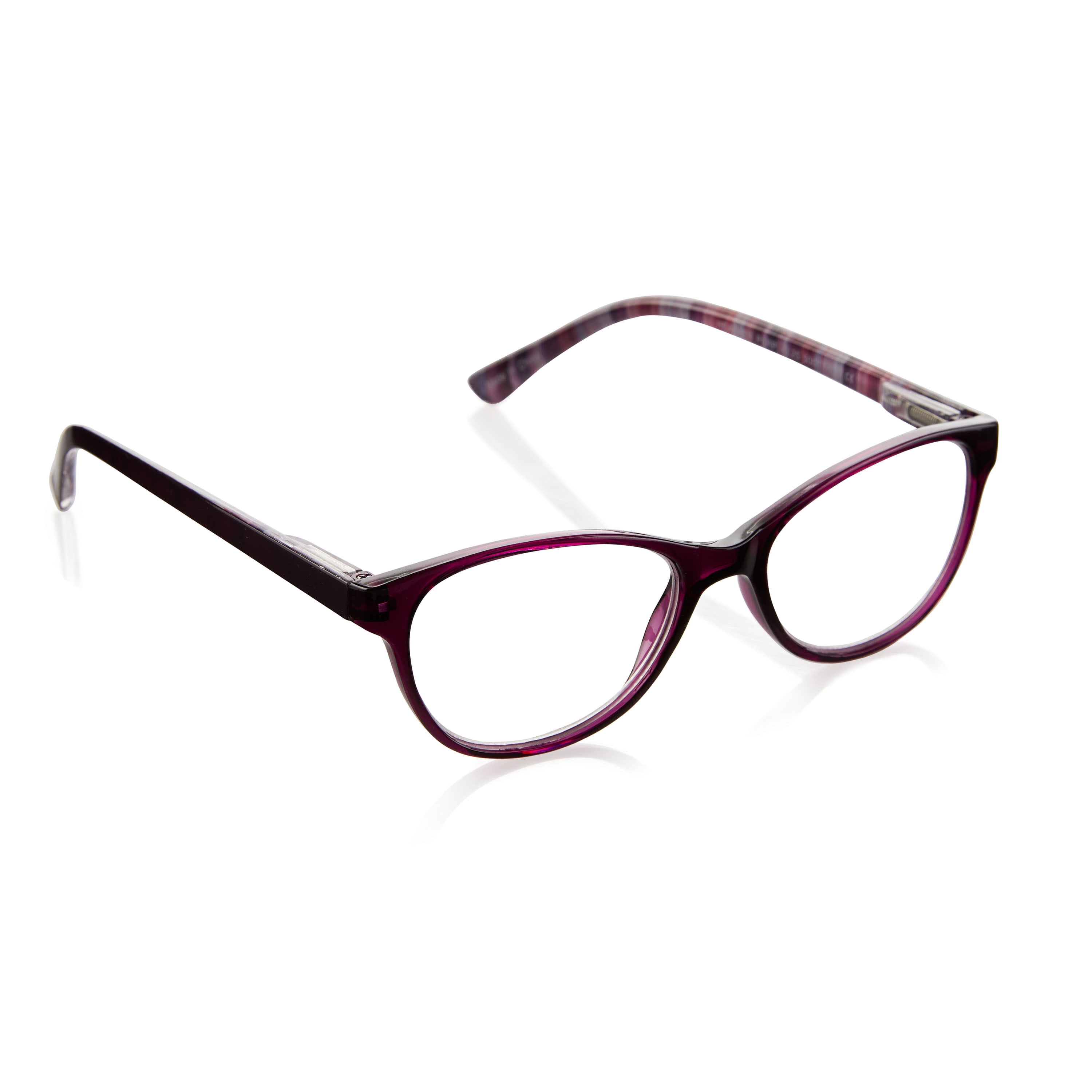 Equate Women's Heather Oval Reading Glasses with Case, Purple, +3.25
