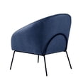 thumbnail image 4 of Brixton Leather PU Accent Chair with Matte Black Base, Navy, 4 of 7