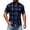 Blue, variant on Mens Short Sleeve Button Down Shirts Big And Tall Plaid Tshirts Casual Stand Collar Summer Streetwear Blouses Khaki M