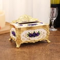 thumbnail image 4 of Elegante soporte para caja de pañuelos, dispensador Rectangular, organizador de cubierta de caja de papel de pañuelos faciales para , , Oro Púrpura Gloria Cubierta de papel de seda, 4 of 8
