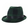 thumbnail image 1 of WITHMOONS Wool Fedora Hat Glen Tartan Plaid Check Pttern DW6488 (Green), 1 of 4