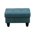 thumbnail image 5 of 28.5 in. W Teal Blue Flannel Polyester Blend Rectangle Ottoman with Storage, 5 of 5