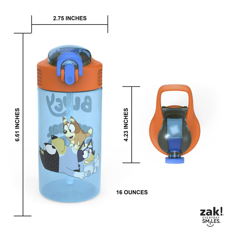 BLUEY Water Bottle Sippy Cup Straw Top BPA-FREE Kid Drink Cartoon Dog Ludo  16 oz