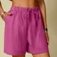 thumbnail image 1 of Karight Linen Shorts for Women High Waisted Lightweight Casual Summer Drawstring Short Pants Beach Vacation Outfit W Pockets, 1 of 7