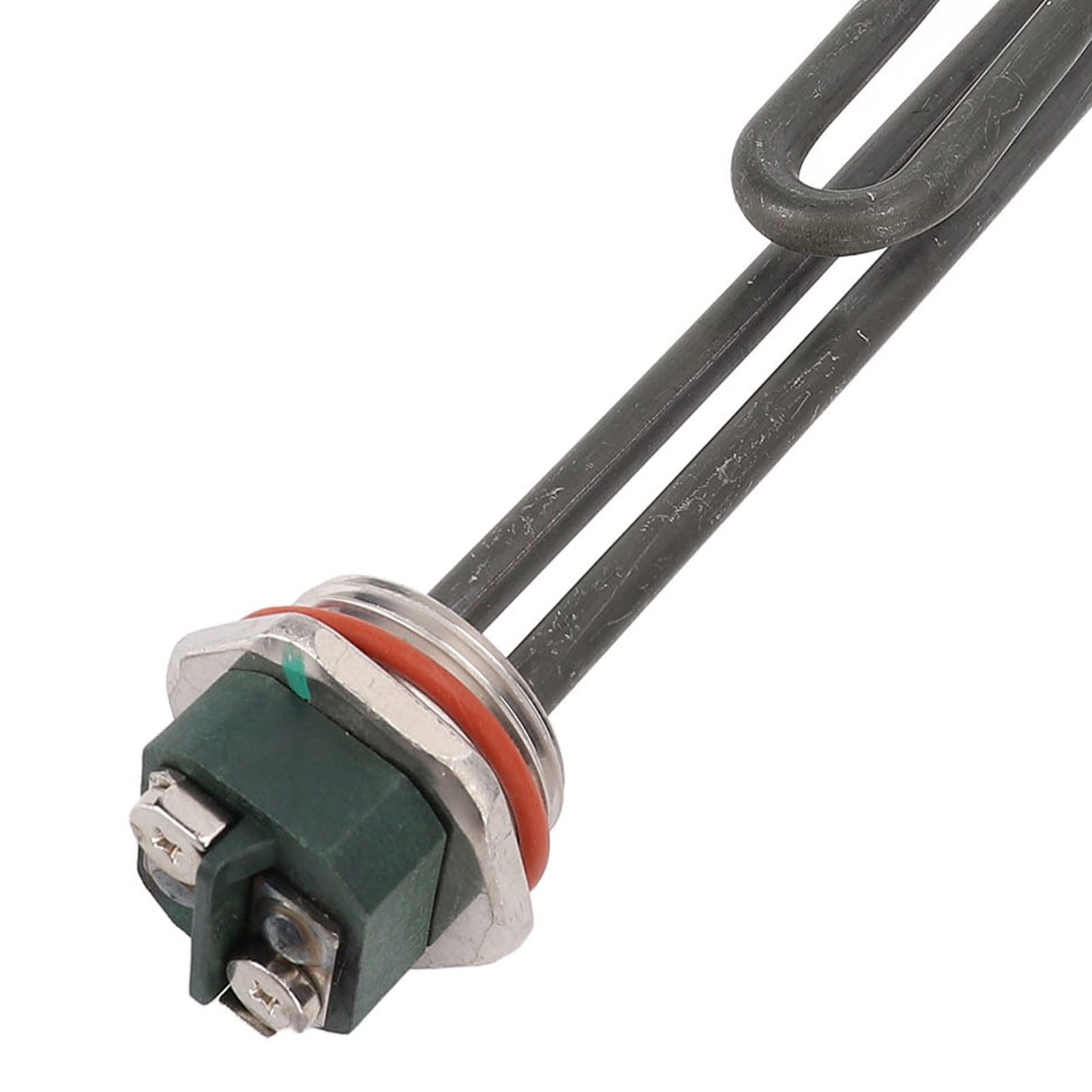BIMZUC 120W Electric Heating Tube 1-1/4 Inch Threaded Replacement Element for Hot Water Tank and Steam Machine Universal Folding Thermostat Tube 9.4 in / 24 cm