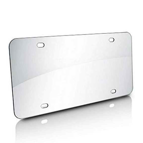 iPick Image - Blank Stainless Steel Mirror Chrome License Plate - 12" x 6"