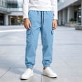 thumbnail image 5 of LIBRCLO Kids Cargo Sweatpants for Boys Casual Sports Pants Drawstring Elastic Bottom Sweatpants with Pockets Size 5 Years, 5 of 7