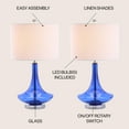 thumbnail image 4 of JONATHAN Y Cecile 25.5" Glass Teardrop LED Table Lamp, Cobalt/Chrome (Set of 2), JYL1081D-SET2, 4 of 6