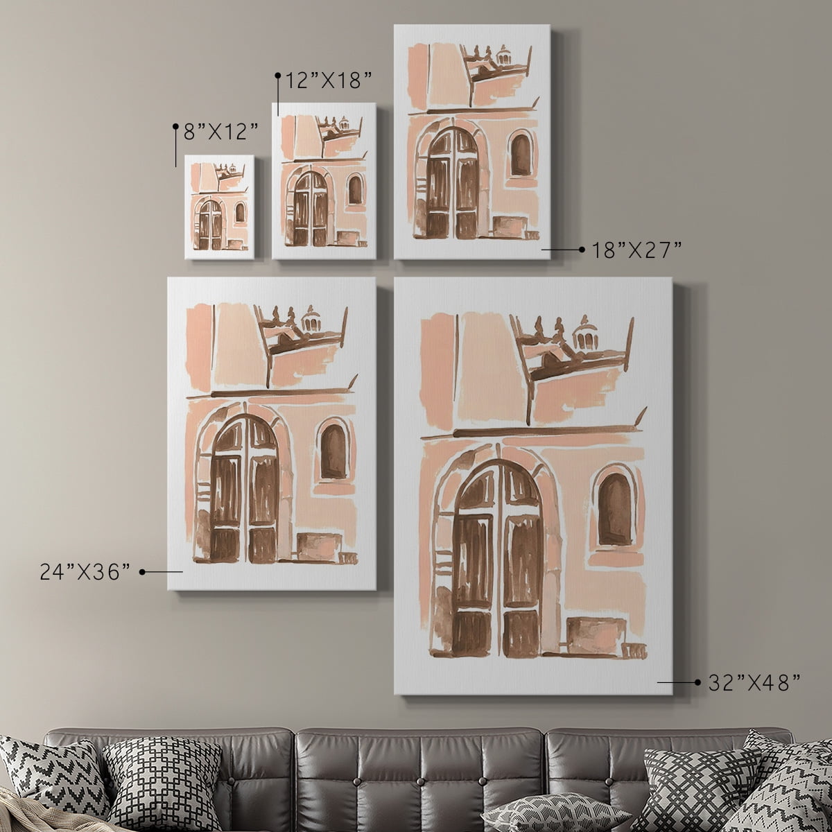 Blush Architecture Study V Premium Gallery Wrapped Canvas - Ready to Hang