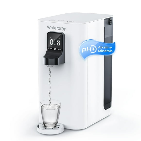 Waterdrop K19-SFK Reverse Osmosis Water Filter Countertop Alkaline Minerals Countertop Reverse Osmosis System 3:1 Pure to Drain Reduce PFAS No Installation Required BPA Free