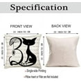 thumbnail image 5 of Happy Halloween October 31 Pillow Covers Black Cat Spider Web Pillow Cases Cushion Cover Cotton Linen Black White Halloween Quotes Pillowcases for Sofa Couch Bedroom, 20x20 Inch, (A004), 5 of 6