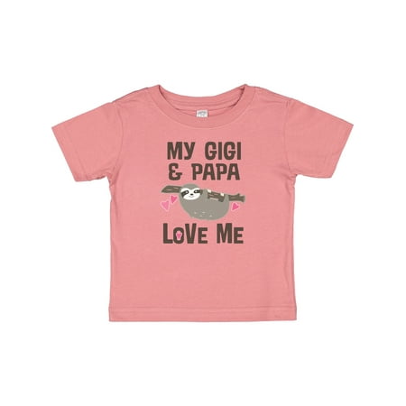 

Inktastic My Gigi and Papa Love Me Outfit Gift Baby Girl T-Shirt