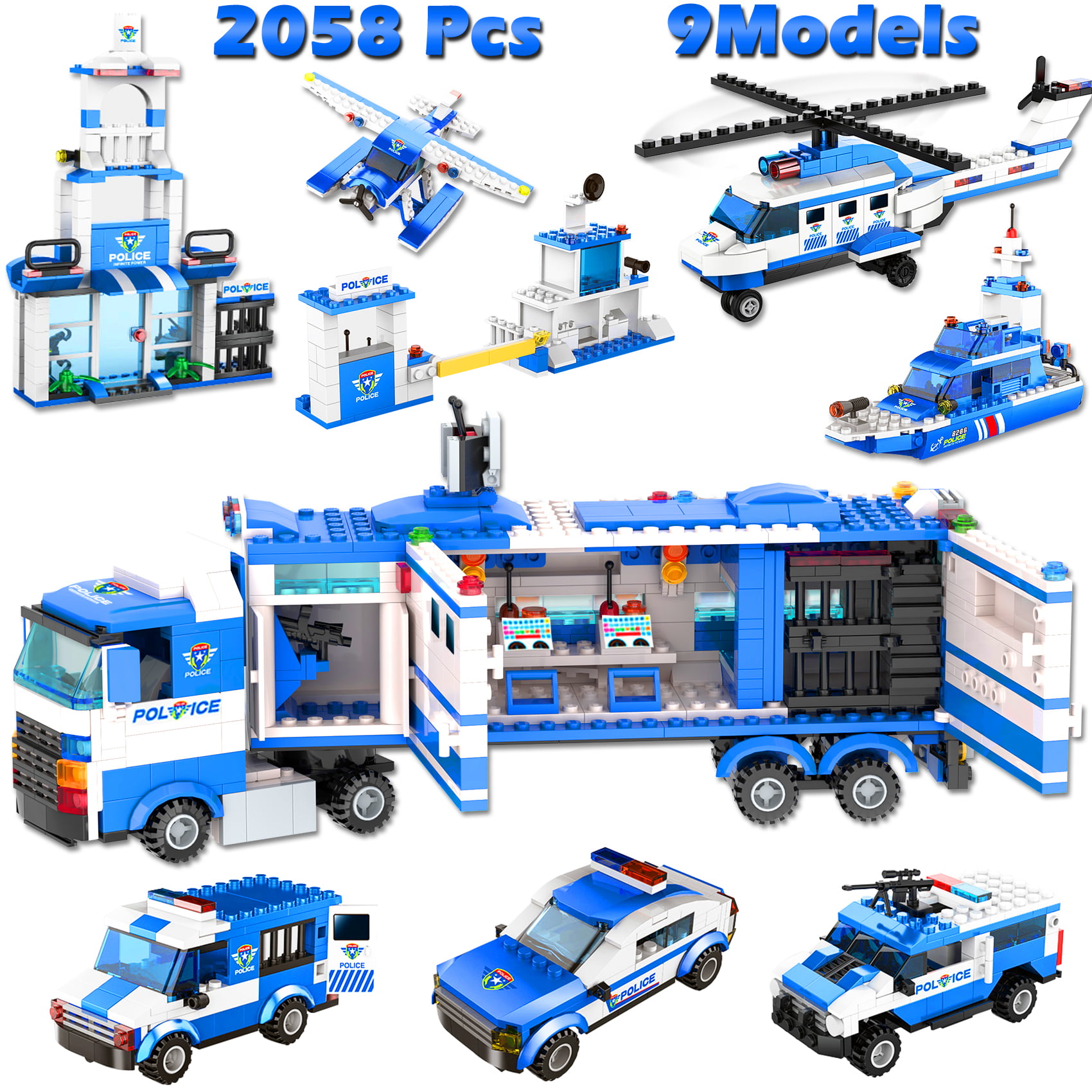 8-in-1 City Police Building Blocks Toy Set, Best Learning 