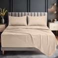 thumbnail image 5 of 4-Piece Extra Deep Pocket Sheet Set | Fits 18 to 21 Inch Mattresses, Soft Cooling Microfiber, Hotel Luxury, Wrinkle & Fade Resistant, OEKO-TEX Certified | Utopia Bedding, Queen, Beige, 5 of 6