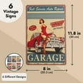 thumbnail image 4 of 6 Pack Vintage Metal Signs for Retro Garage Wall Decor, 6 Designs (8 x 11.8 In), 4 of 8