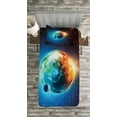 thumbnail image 3 of Ambesonne Earth Quilted Bedspread Set 2 Pcs, Galaxy Space Stars Astral, Twin Size, Orange Blue Black, 3 of 3