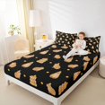 thumbnail image 3 of Manfei Cute Capybara Queen Sheets,Juicy Orange Queen Sheet Sets,Black,4-Piece,1 Flat Sheet, 1 Fitted Sheet and 2 Pillowcases, 3 of 6