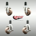 thumbnail image 2 of 3 Inch 316SS High Temp Glass Filled Nylon 1-5/8 Inch Stem Caster Set 2 Brake SCC, 2 of 2