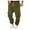 Green, variant on Yuncity Pants For Men Waist Color Sports With Pocket Solid Color Pocket Leather Label Thin Fleece Sweatpants Men's Pants L